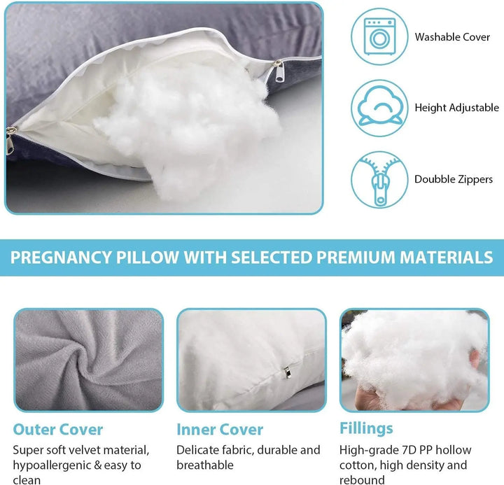 U Shaped Pregnancy Pillow  -  Uوسادة الحمل على شكل Shopzz