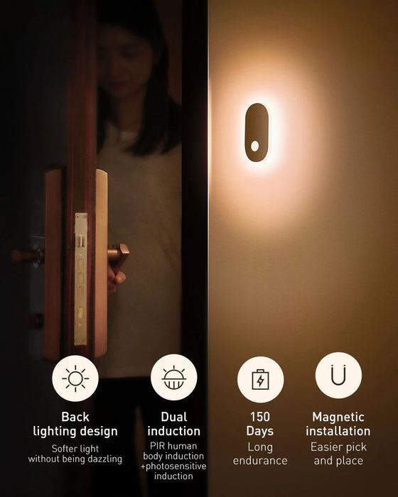 Baseus PIR Motion Sensor Night Light - باسيوس مصباح ليلي صغير مستشعر للحركة - Shopzz