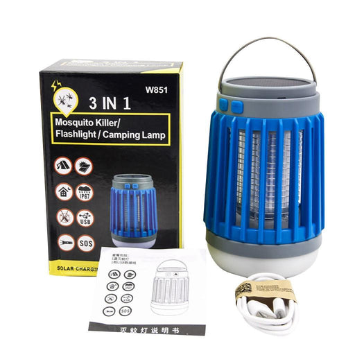 Solar Mosquito USB Lamp Waterproof Insect Fly Bug Trap Light Flashlight (blue) - مصباح مقاوم للحشرات والمياه - Shopzz
