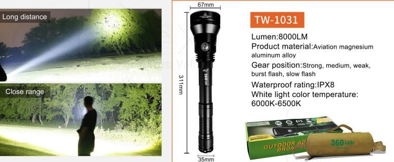TW-1031 Flashlight Charging - كشاف يدوي شحن - Shopzz