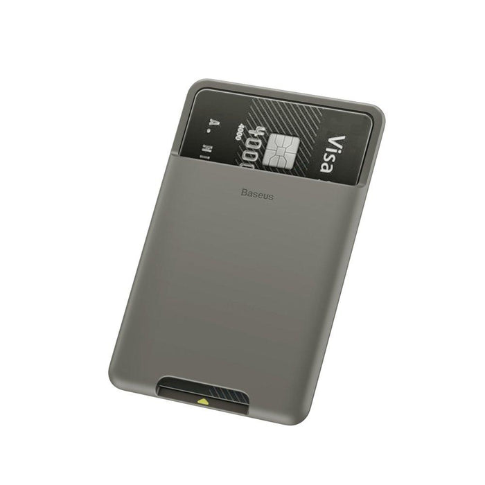 Baseus back stick silicone card bag French Dark grey - باسيوس حافظه هاتف - Shopzz