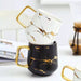 White marble mug with wooden lid - الكوب الرخامي مع الغطاء الخشبي - Shopzz
